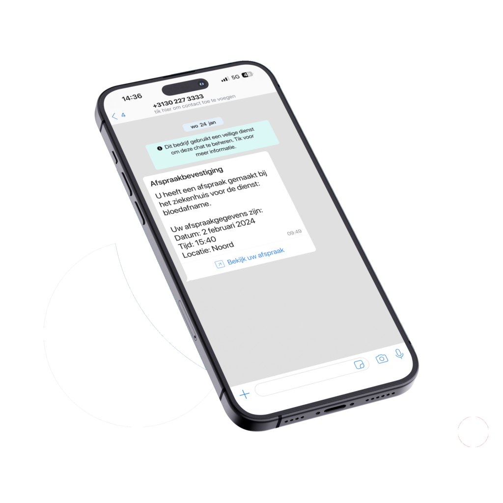 20240126-iPhone-Afspraken-Bevestiging Telefoon met afspraakbevestegingsbericht