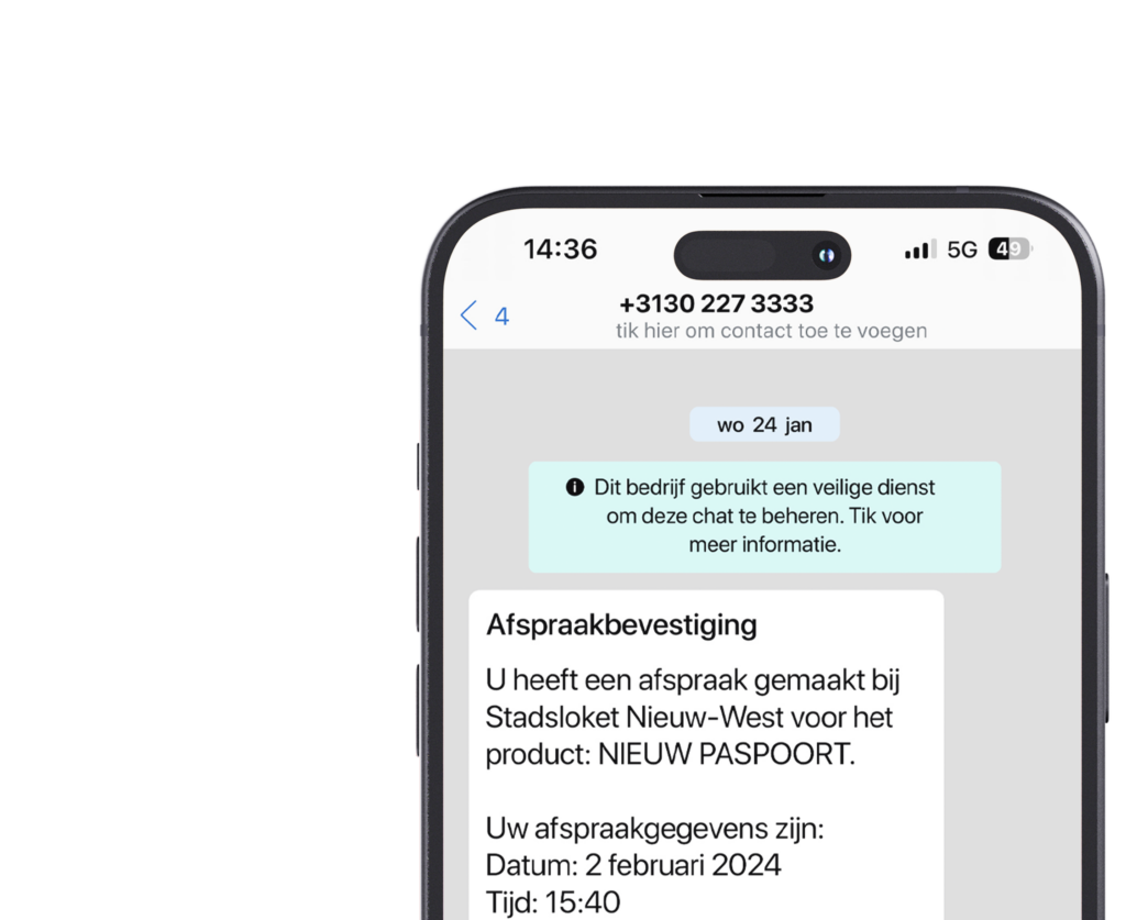 20240311-iPhone-Notificatie-LARGE Telefoon met afspraakbevestegingsbericht