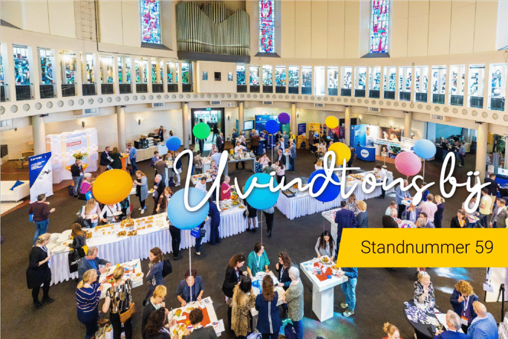 Beursvloer op het NVVB jaarcongres met diverse partners en exposanten