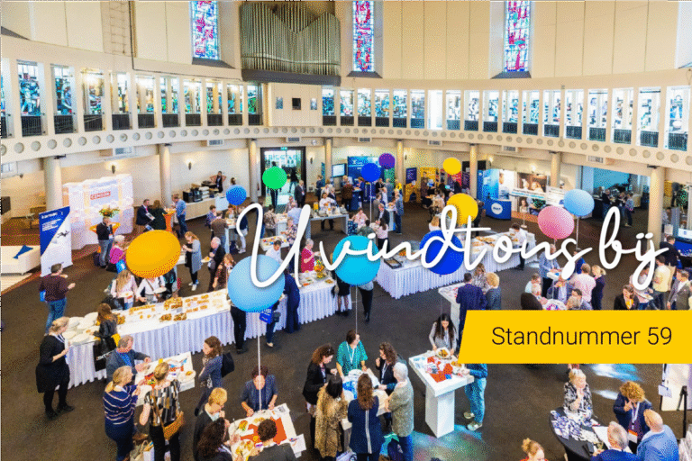 Beursvloer op het NVVB jaarcongres met diverse partners en exposanten