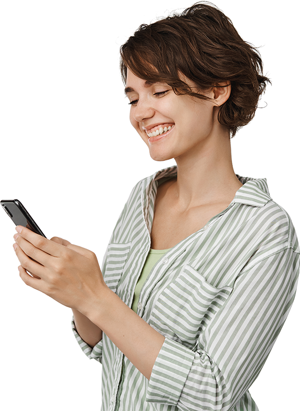 spacenow-contact-1 vrouwelijke professional met telefoon in haar handen
